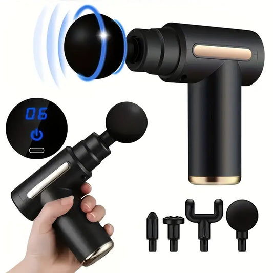 Ultra Compact Rechargeable Deep Tissue Massage Gun – Black-0